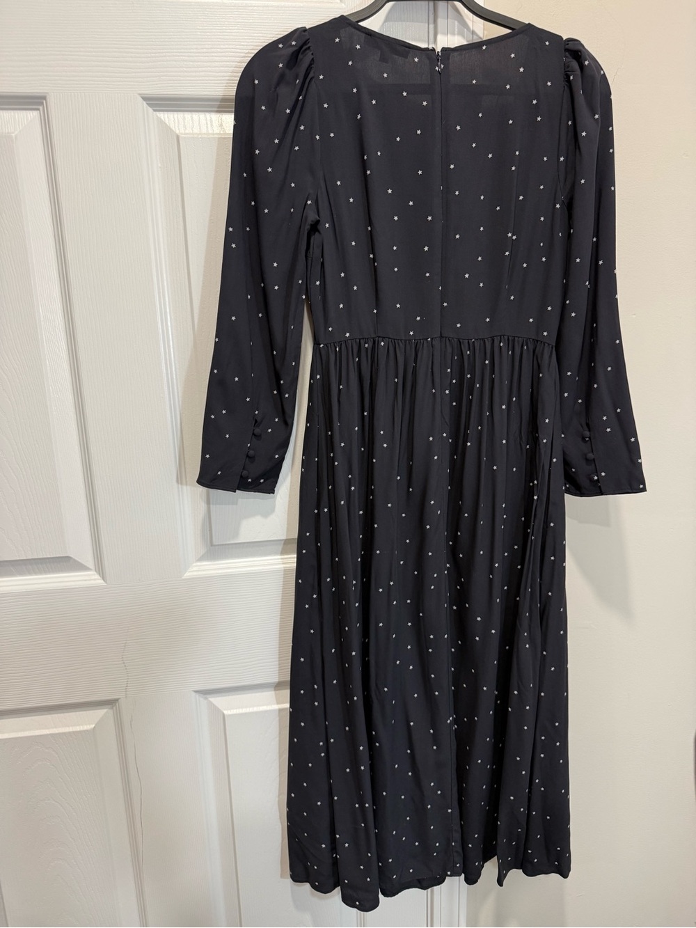 NWT Madewell Alicia Night Stars Midi Dress XS Puff Sleeve Celestial Cottagecore - Picture 7 of 12